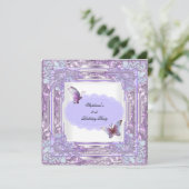 Invitation 21e Anniversaire Fête Lilac Papillon blanc (Debout devant)