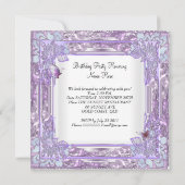 Invitation 21e Anniversaire Fête Lilac Papillon blanc (Dos)