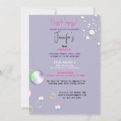 Invitation 21e anniversaire fête mignonne fille mème bulles é (Dos)