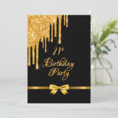 Invitation 21e anniversaire fête noir or arc parties scintill (Debout devant)