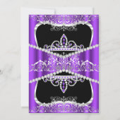 Invitation 21e Anniversaire Fête Purple Silver Black Invitati (Dos)