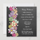 Invitation 21e Anniversaire Fête Spring Chalkboard Custom (Dos)
