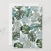 Invitation 21e anniversaire fête Tropical Floral Aquarelle (Dos)