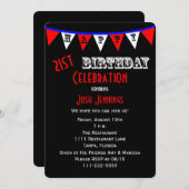 Invitation 21e anniversaire fêtrement d'invitation (Devant / Derrière)