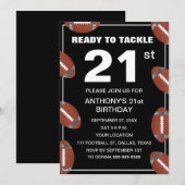 Invitation 21e Anniversaire Football Black Papa Sport (Devant / Derrière)