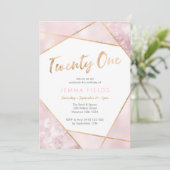 Invitation 21e anniversaire Geo rose et or (Debout devant)