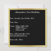 Invitation 21e anniversaire Glam Gold Metal Parties scintilla (Dos)