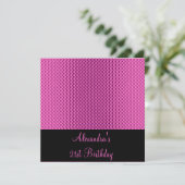Invitation 21e anniversaire Glam Hot Pink Metal Parties scint (Debout devant)