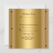 Invitation 21e Anniversaire Gold Metal Locks (Dos)