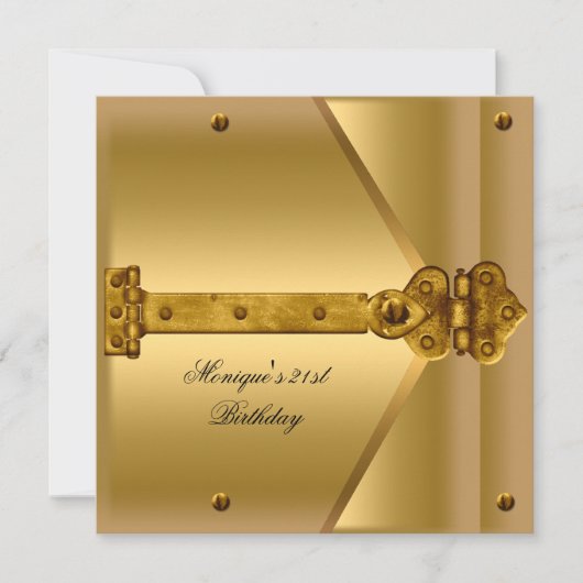 Invitation 21e Anniversaire Gold Metal Locks (Devant)