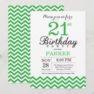 Invitation 21e anniversaire Green Chevron