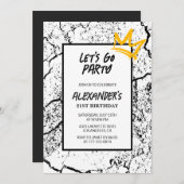 Invitation 21e anniversaire Hommes Graffiti Party Black (Devant / Derrière)