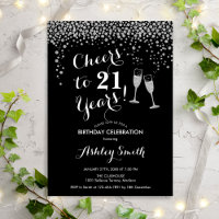 21e Anniversaire - Joue À 21 Ans Argent Noir