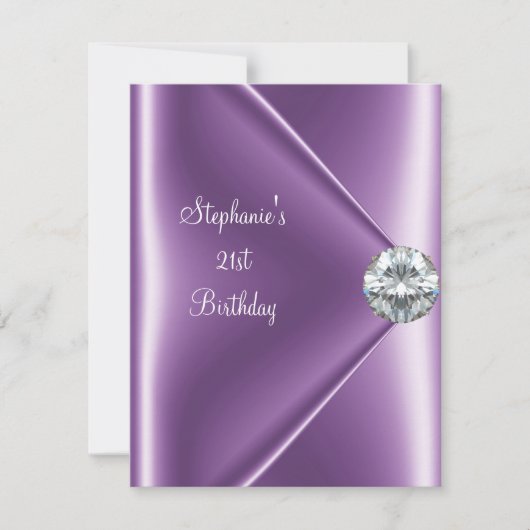 Invitation 21e Anniversaire Joyau de diamant mauve mauve 2 (Devant)