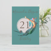 Invitation 21e anniversaire Mermaid à thème Anniversaire (Debout devant)