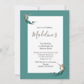 Invitation 21e anniversaire Mermaid à thème Anniversaire (Dos)