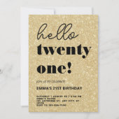 Invitation 21e anniversaire moderne (Devant)