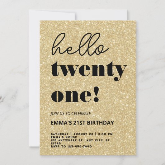 Invitation 21e anniversaire moderne (Devant)