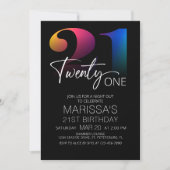 Invitation 21e anniversaire moderne (Devant)