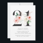 Invitation 21e anniversaire Moderne Floral Rose Gold Green<br><div class="desc">21e anniversaire Moderne Floral Rose Gold Greenery Invitation avec des fleurs rose aquarelle et des accents or rose avec verdure.</div>