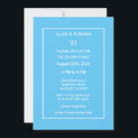 Invitation 21e anniversaire moderne minimaliste bleu blanc pe<br><div class="desc">Imprimé avec un arrière - plan blanc bleu élégant et élégant et des modèles de texte personnalisés que vous pouvez modifier et customiser! Vous pouvez également changer de couleur et d'âge si vous le souhaitez !</div>