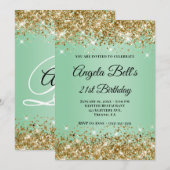 Invitation 21e anniversaire Monogramme dégradé Men (Devant / Derrière)