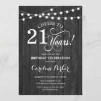 21e anniversaire - Motif de bois gris rustique