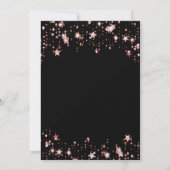 Invitation 21e anniversaire noir rose or étoiles luxe (Dos)