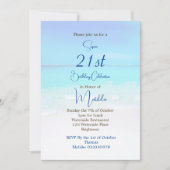 Invitation 21E Anniversaire Océan Bleu Destination Mer Annive (Devant)