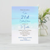 Invitation 21E Anniversaire Océan Bleu Destination Mer Annive (Debout devant)