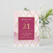 Invitation 21e Anniversaire - Or, Elégant, tendanc (Debout devant)