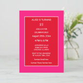 Invitation 21e anniversaire Orange rose rouge moderne minimal (Debout devant)
