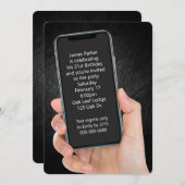 Invitation 21e Anniversaire Partie Message texte (Devant / Derrière)