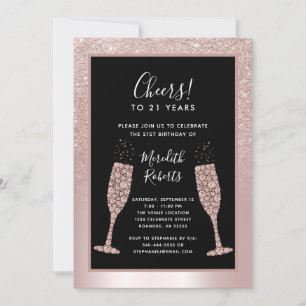 Invitation 21e Anniversaire Parties scintillant de Blush Cham