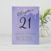 Invitation 21e anniversaire Parties scintillant de script (Debout devant)