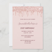 Invitation 21e anniversaire parties scintillant goutte-à-gout (Dos)