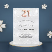 Invitation 21e anniversaire parties scintillant or argent