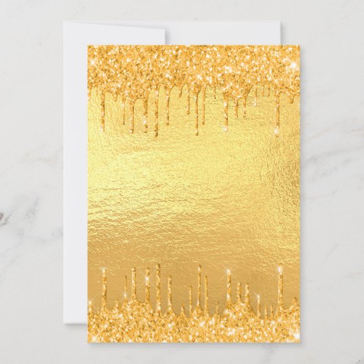 Invitation 21e anniversaire parties scintillant or gouttes (Dos)