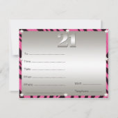 Invitation 21e anniversaire personnalisé (Dos)