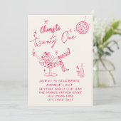 Invitation 21e Anniversaire Plaisanterie Côtière Rose (Debout devant)