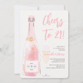 Invitation 21e anniversaire rose (Devant)