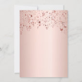 Invitation 21e anniversaire rose or rose étoiles script ballo (Dos)