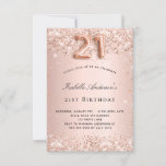 Invitation 21e anniversaire rose parties scintillant blush or<br><div class="desc">Pour une soirée élégante de 21ème anniversaire. Un arrière - plan rose à gradient or. Décoré avec de la poussière de parties scintillant en faux or rose. Personnalisez et ajoutez un nom et des détails du parti. Le nom est écrit avec un script de style écrit à la main. Le...</div>