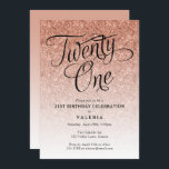Invitation 21E Anniversaire Rose Parties scintillant Or Invit<br><div class="desc">Cette invitation à la fête d'anniversaire de parties scintillant à l'ombre branchée présente un motif de parties scintillant faux et un titre de typographie de scénario sophistiqué. Ajoutez votre texte personnalisé à l'aide du formulaire modèle. Des options supplémentaires pour le texte et la mise en page sont disponibles si vous...</div>
