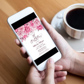 Invitation 21e anniversaire Rose Rose Floral Party