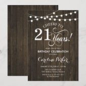 Invitation 21e anniversaire - Rustic Wood Motif (Devant / Derrière)