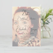 Invitation 21e anniversaire simple photo élégante (Debout devant)