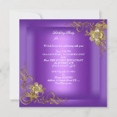 Invitation 21e Anniversaire Soirée Diamant Or Purple Or (Dos)