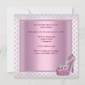 Invitation 21e Anniversaire Soirée Martini Rose Haut talon Ch (Dos)