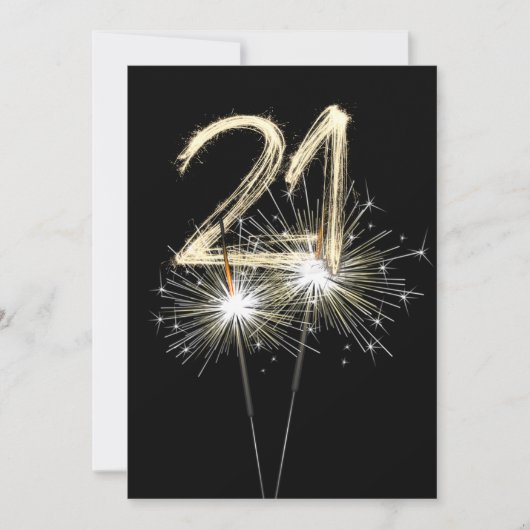 Invitation 21e anniversaire Sparklers de fête (Devant)